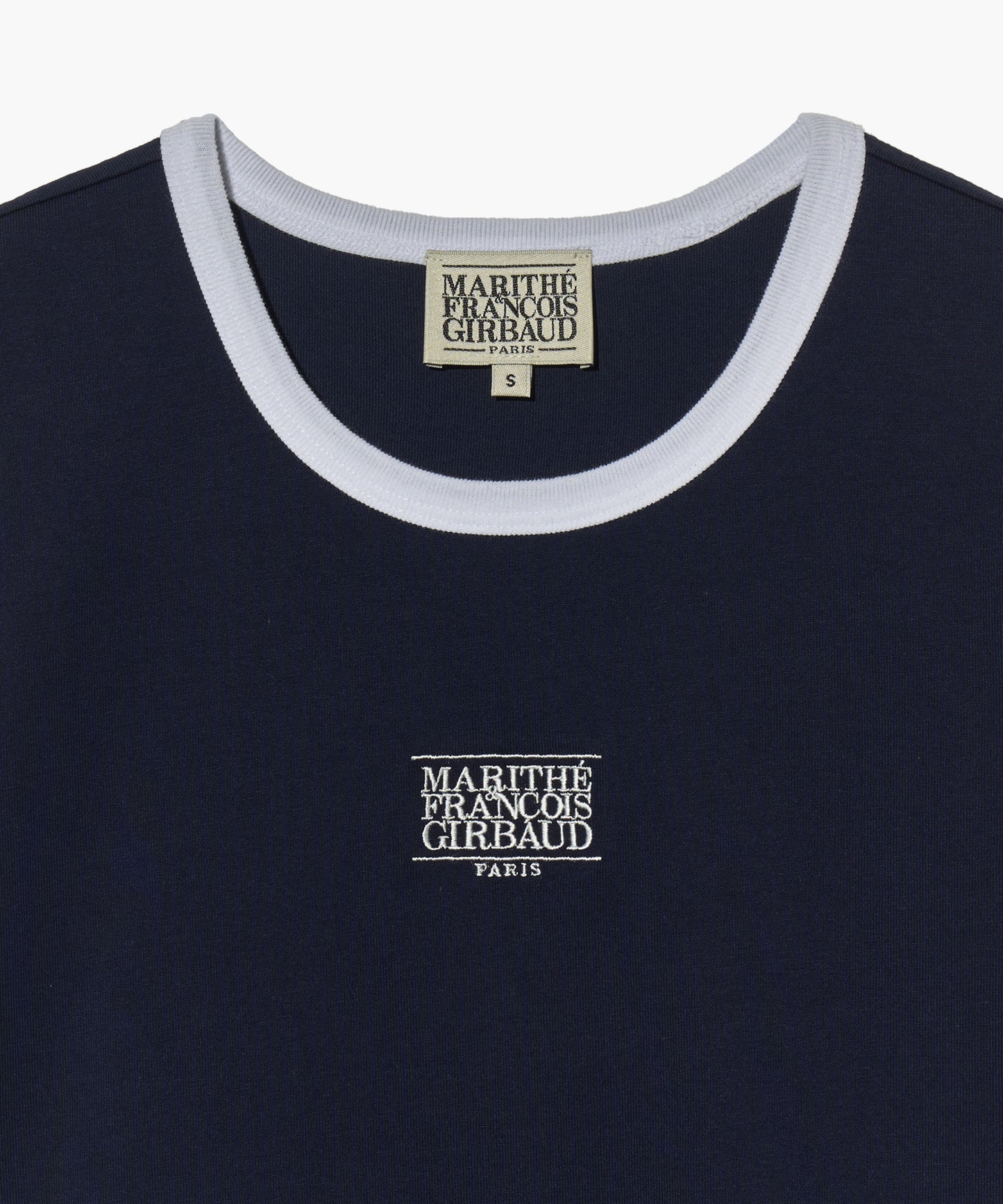 W Classic Logo Ringer Tee Navy