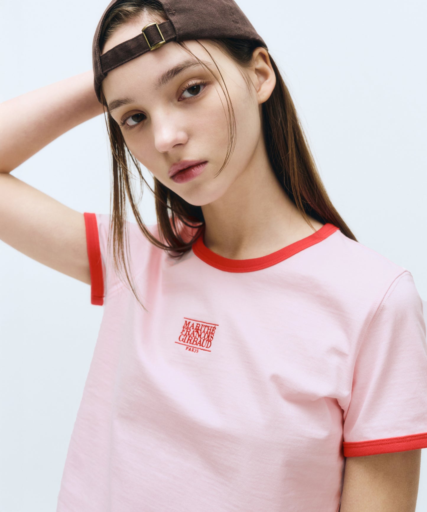 W CLASSIC LOGO RINGER TEE pink