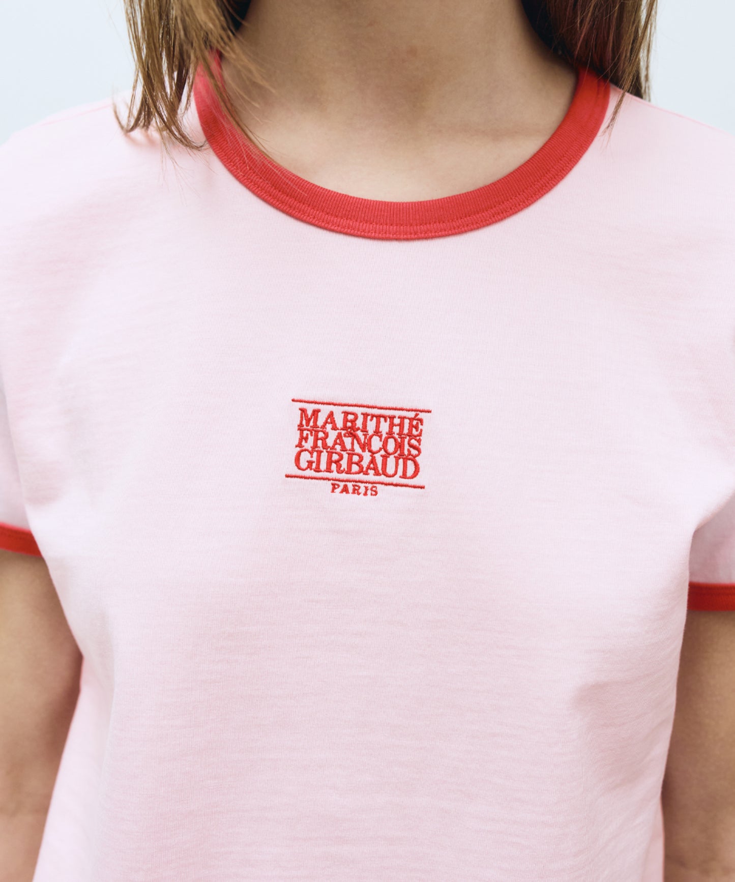 W CLASSIC LOGO RINGER TEE pink