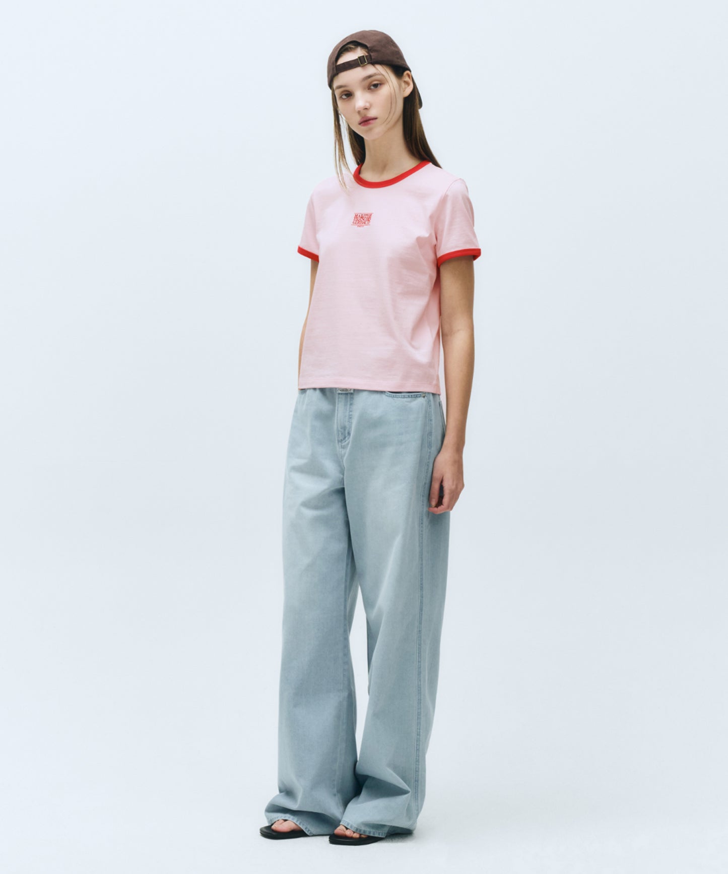 W CLASSIC LOGO RINGER TEE pink