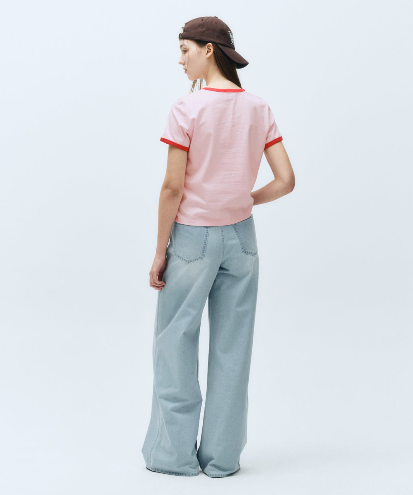 W CLASSIC LOGO RINGER TEE pink