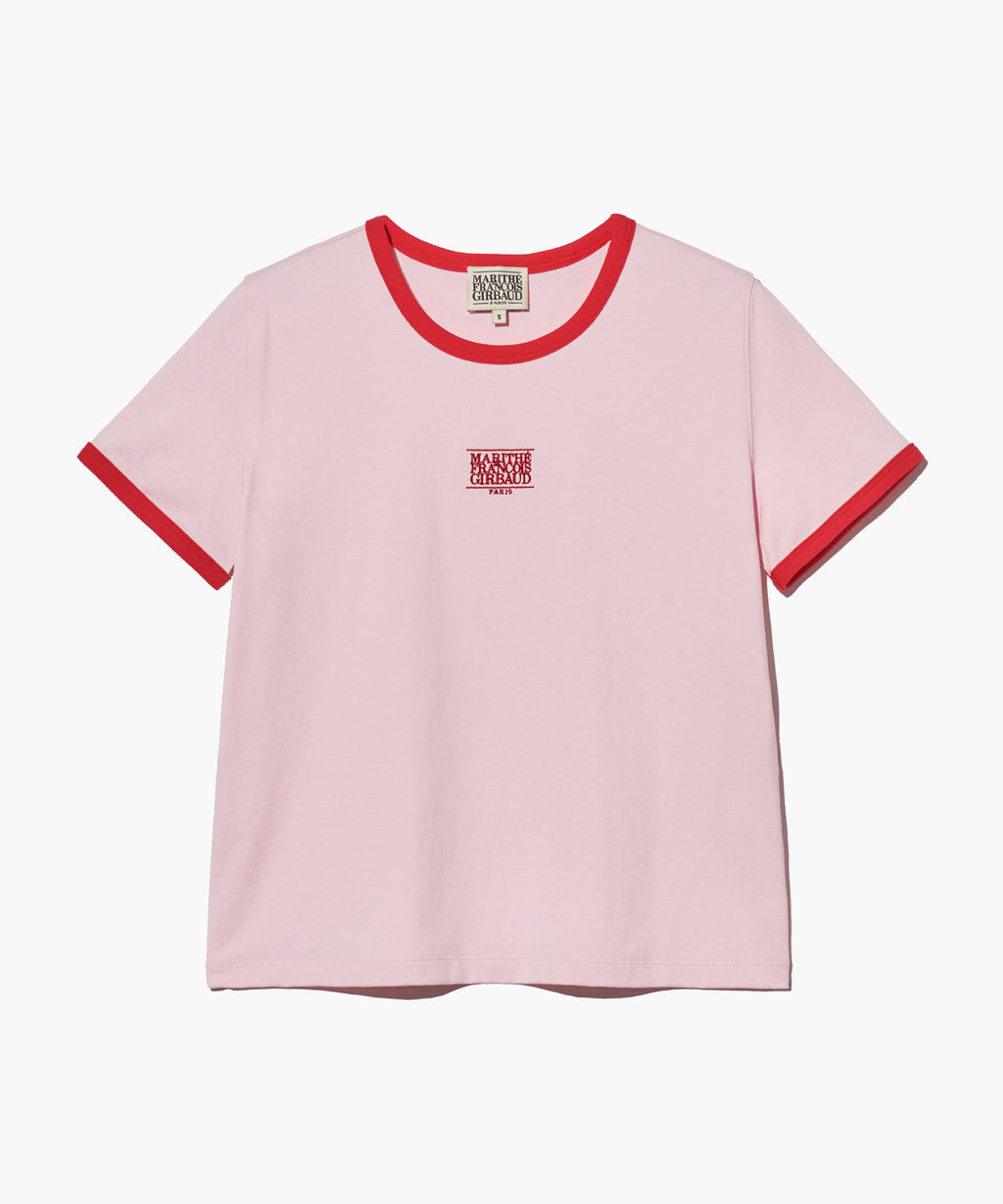 W CLASSIC LOGO RINGER TEE pink