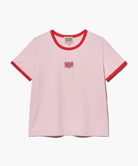 W CLASSIC LOGO RINGER TEE pink