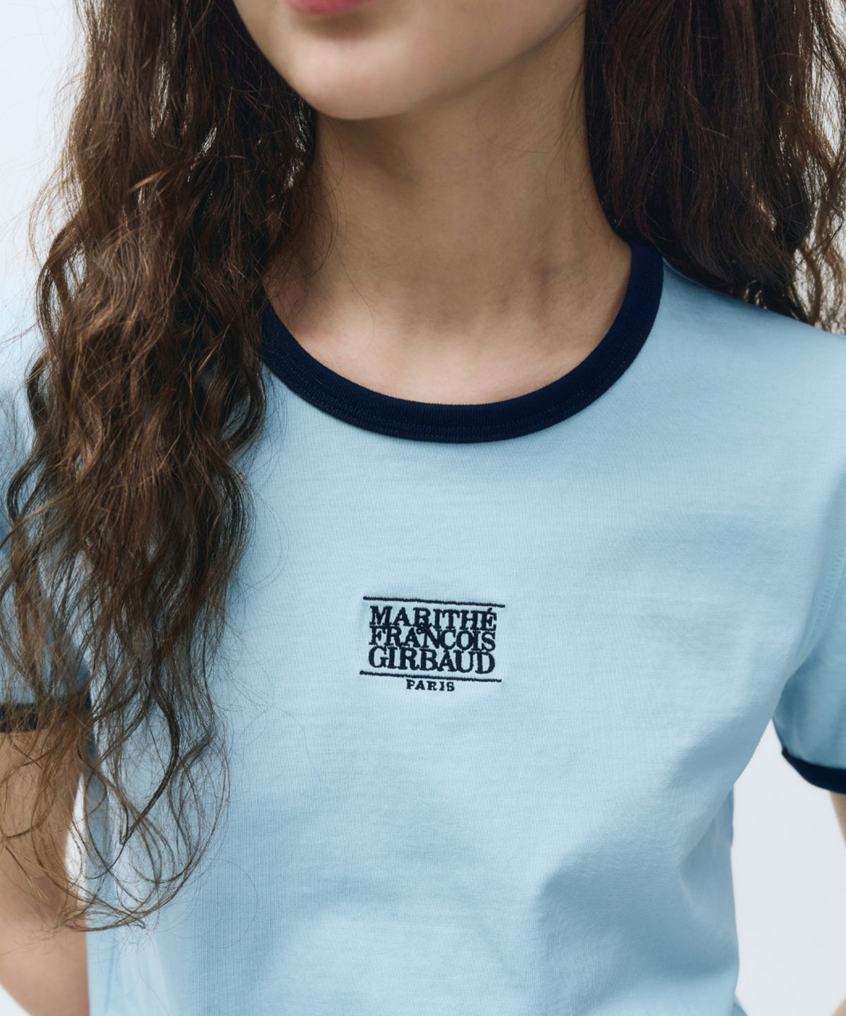 W CLASSIC LOGO RINGER TEE sky blue