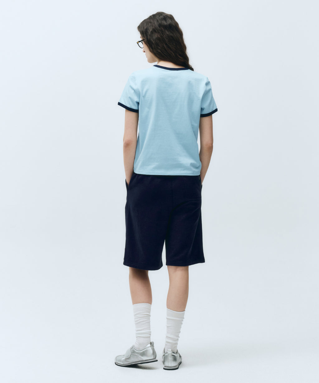 W CLASSIC LOGO RINGER TEE sky blue