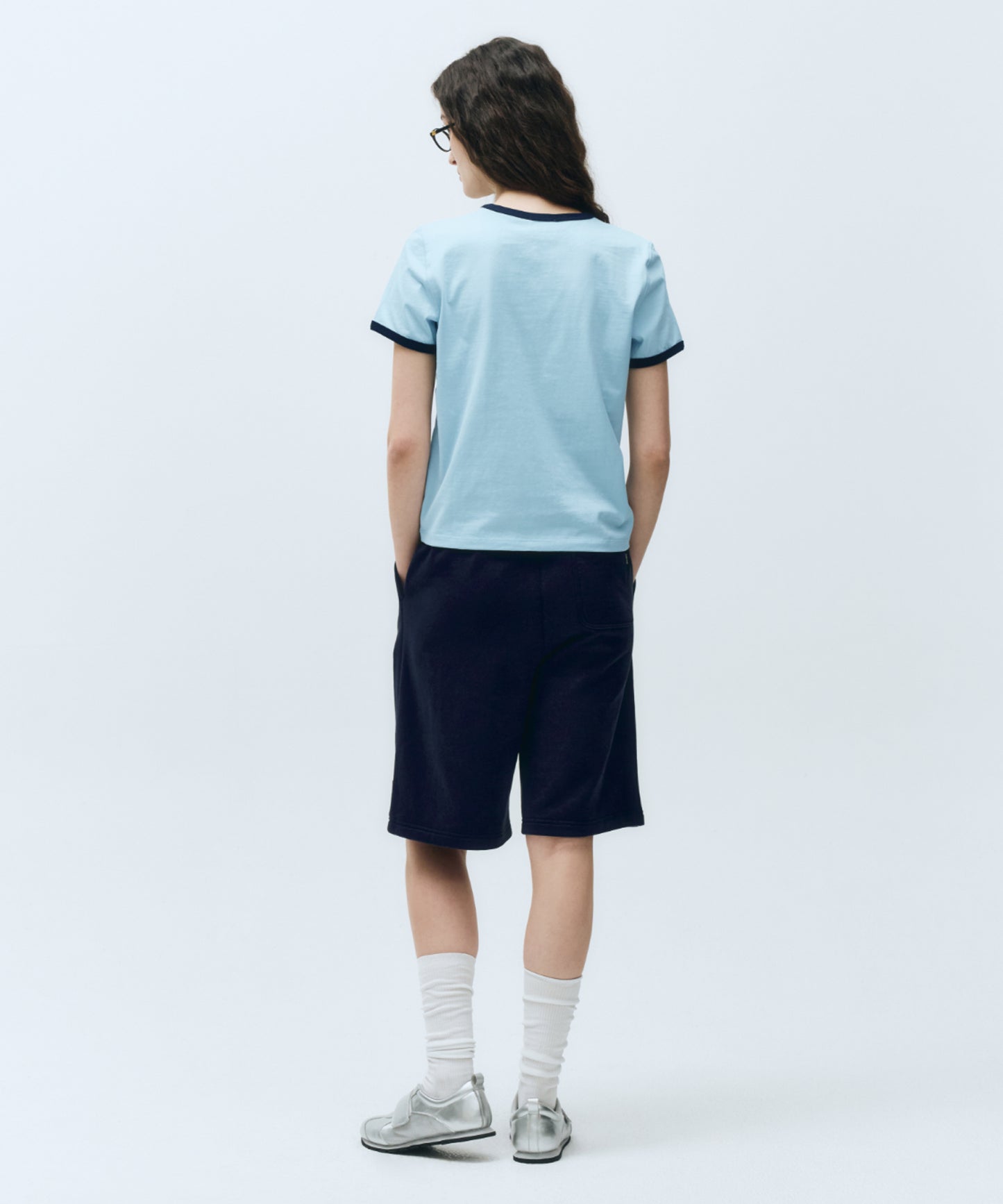 W CLASSIC LOGO RINGER TEE sky blue
