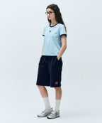 W CLASSIC LOGO RINGER TEE sky blue