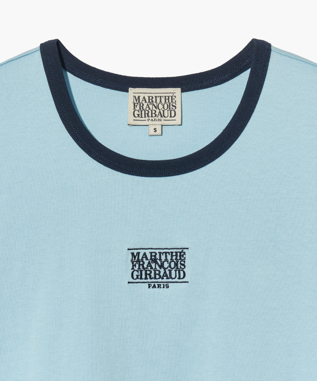 W CLASSIC LOGO RINGER TEE sky blue