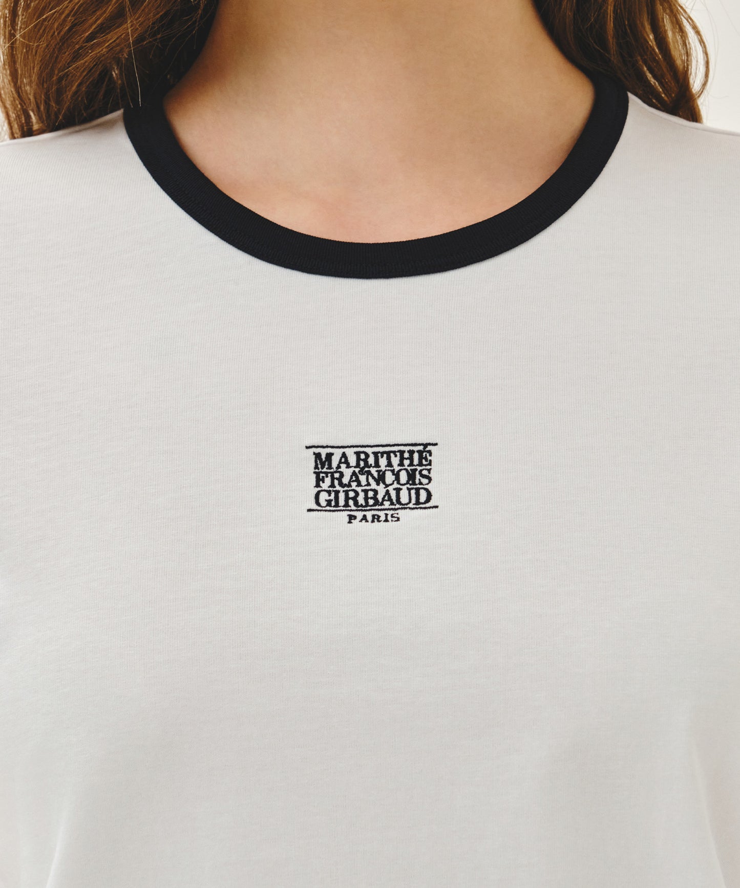 W CLASSIC LOGO RINGER TEE white
