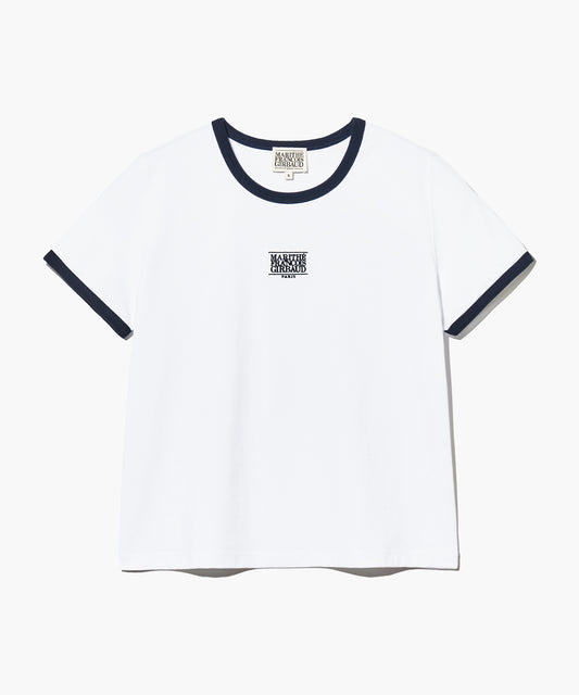 W CLASSIC LOGO RINGER TEE white