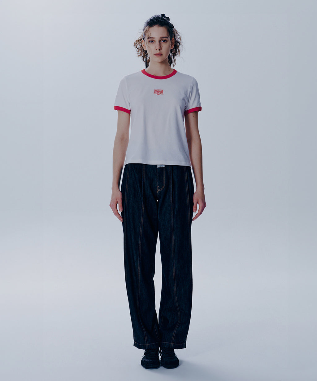 W CLASSIC LOGO RINGER TEE white/red