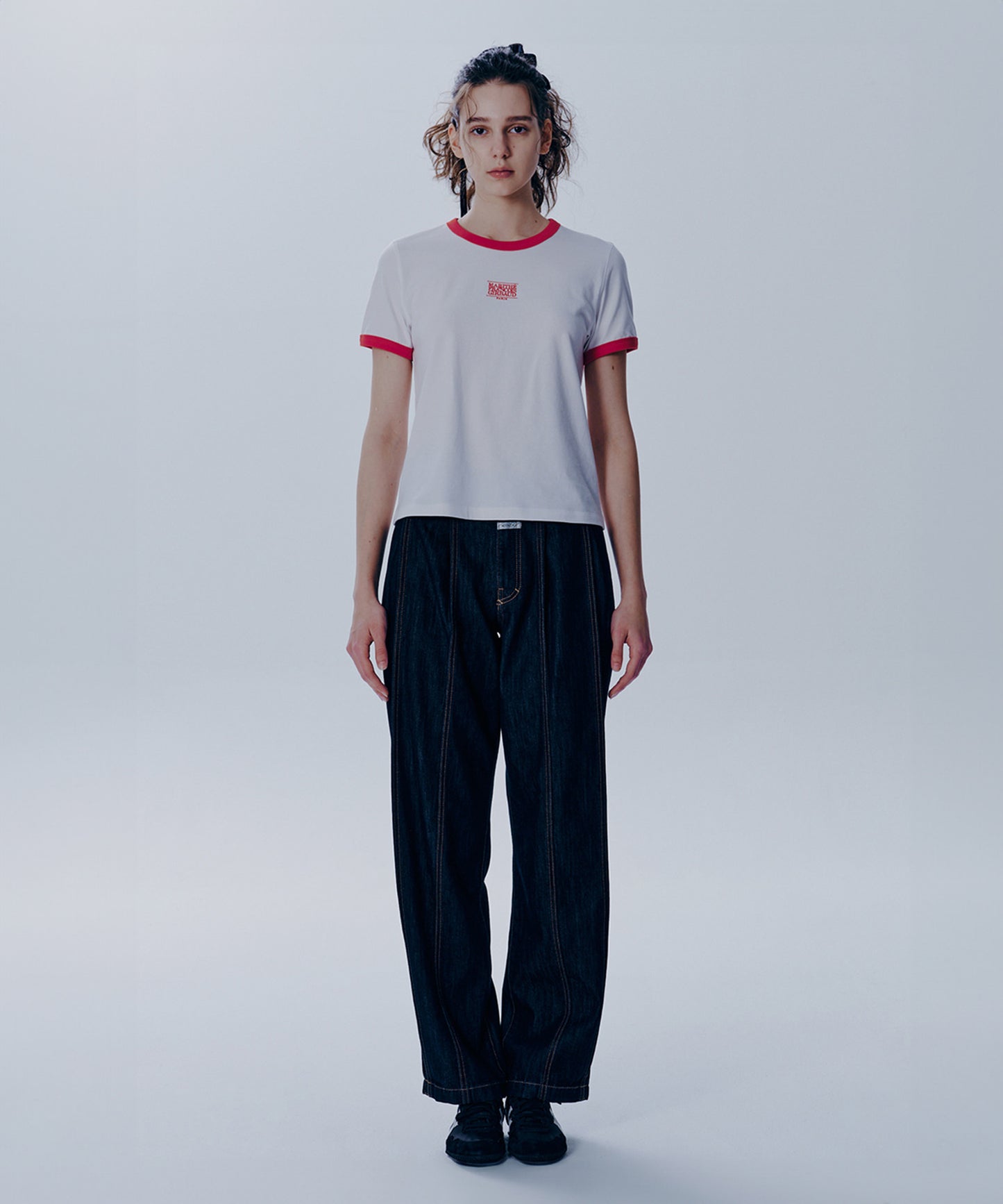 W CLASSIC LOGO RINGER TEE white/red