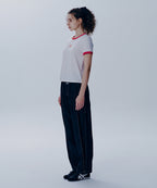 W CLASSIC LOGO RINGER TEE white/red