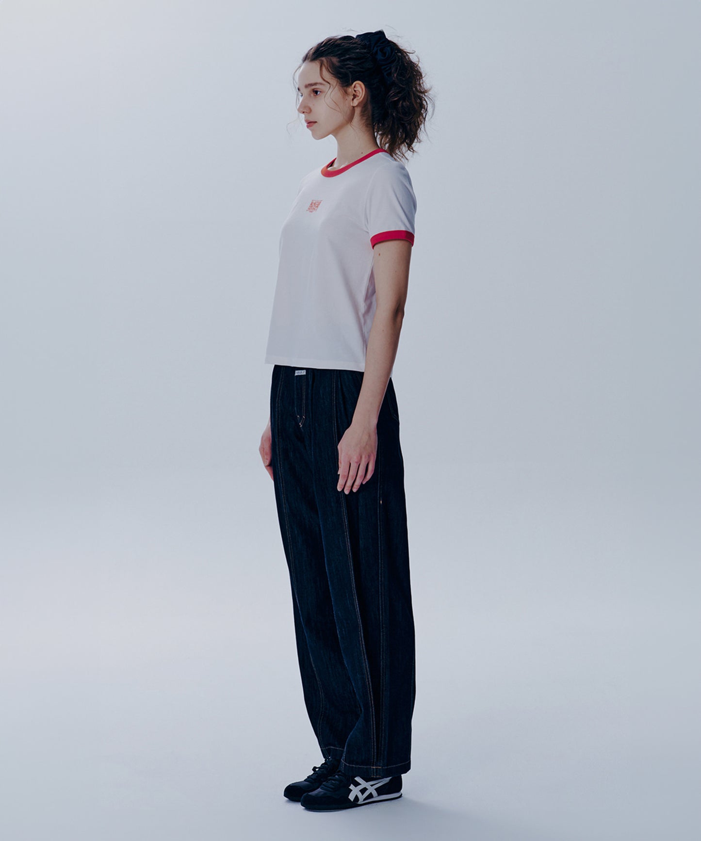 W CLASSIC LOGO RINGER TEE white/red