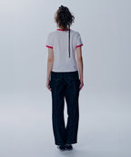 W CLASSIC LOGO RINGER TEE white/red
