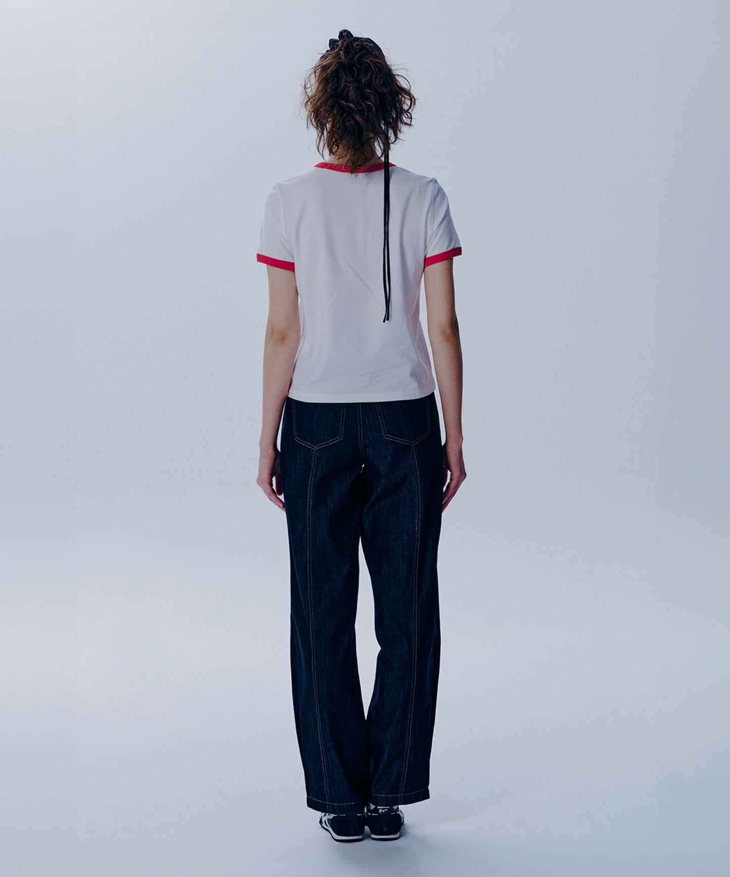 W CLASSIC LOGO RINGER TEE white/red