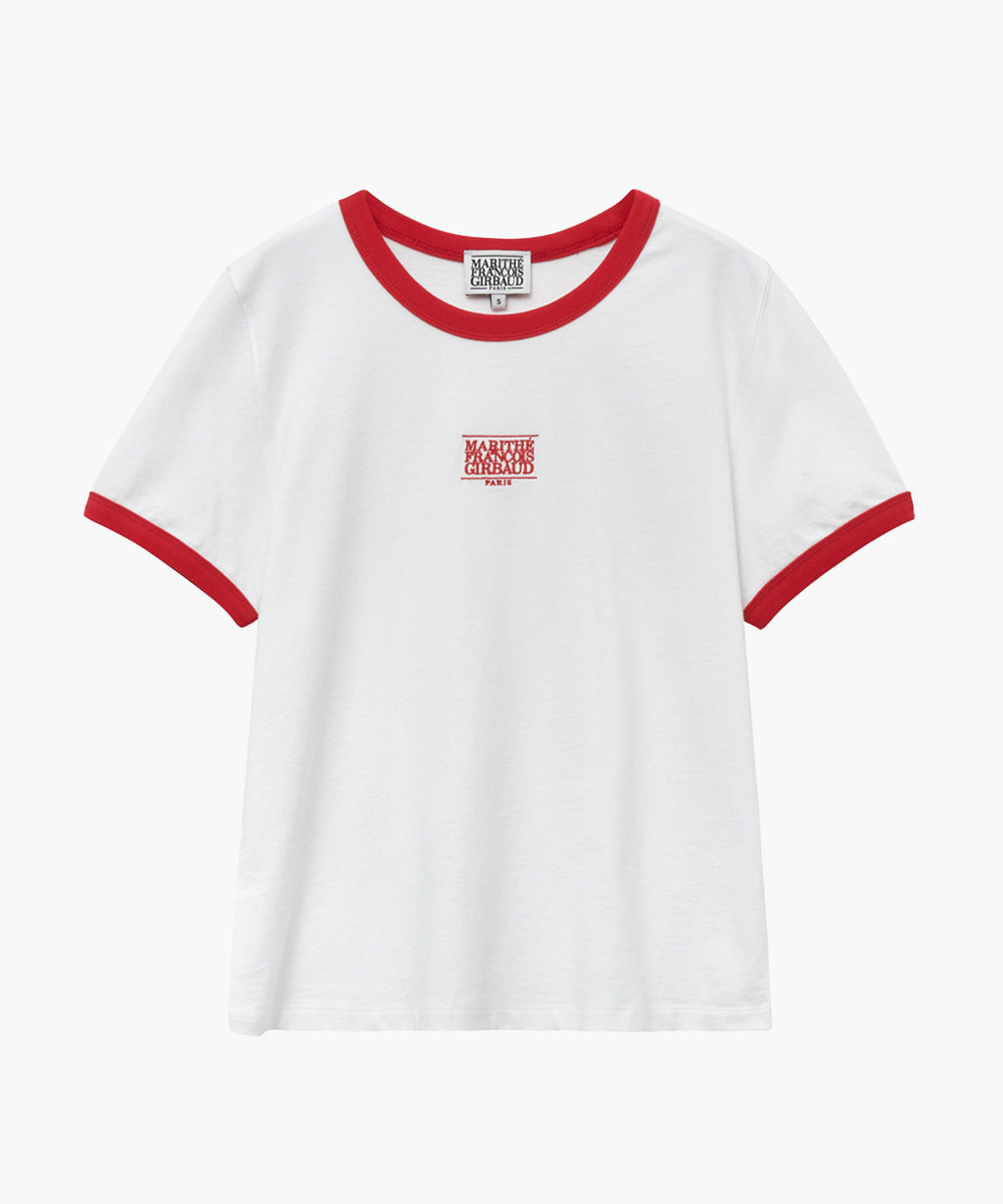 W CLASSIC LOGO RINGER TEE white/red