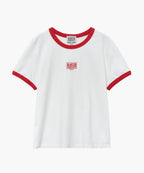 W CLASSIC LOGO RINGER TEE white/red