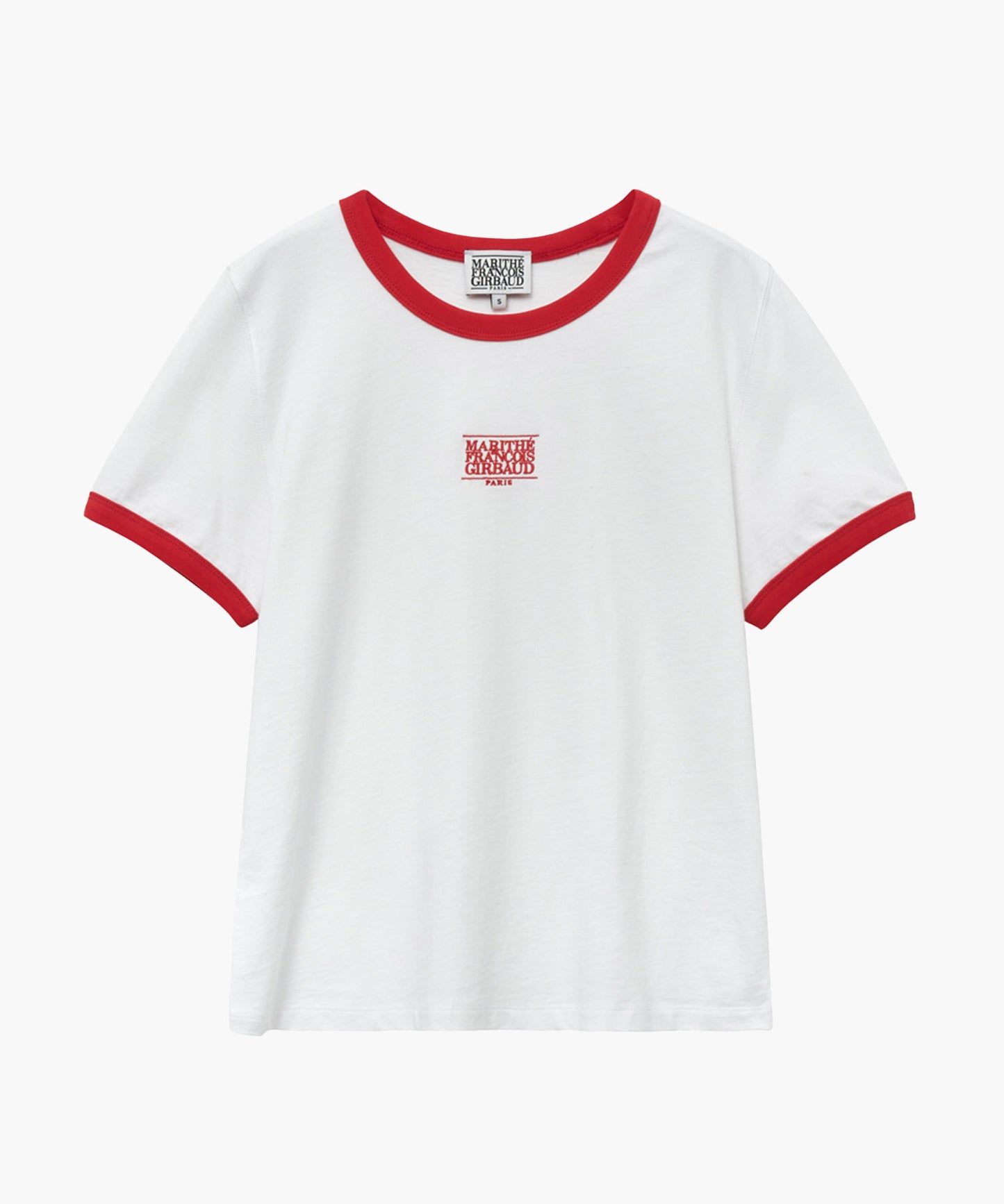 W CLASSIC LOGO RINGER TEE white/red