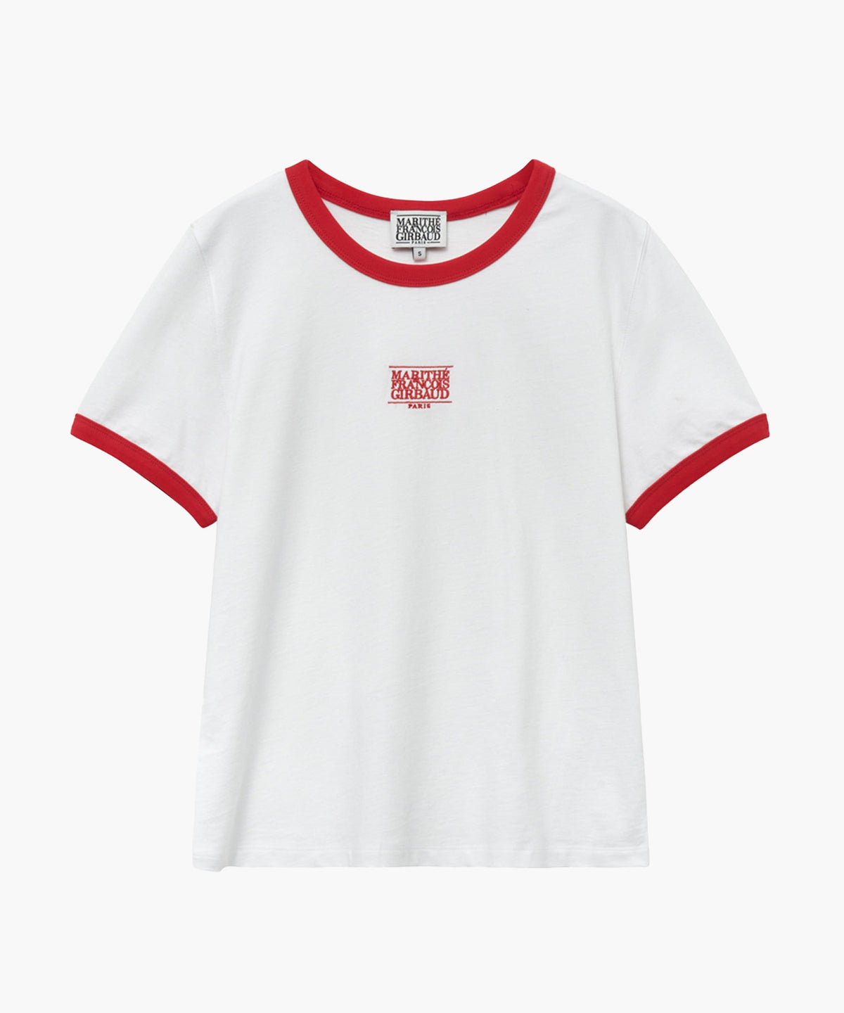 W CLASSIC LOGO RINGER TEE white/red