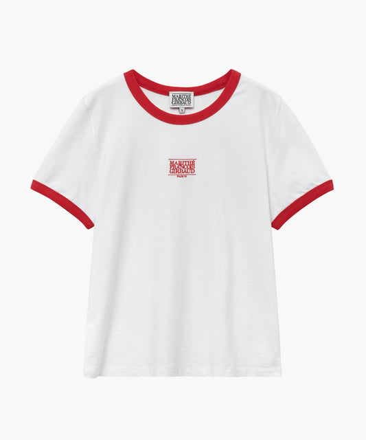 W CLASSIC LOGO RINGER TEE white/red