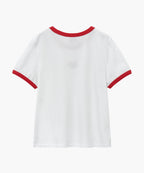 W CLASSIC LOGO RINGER TEE white/red