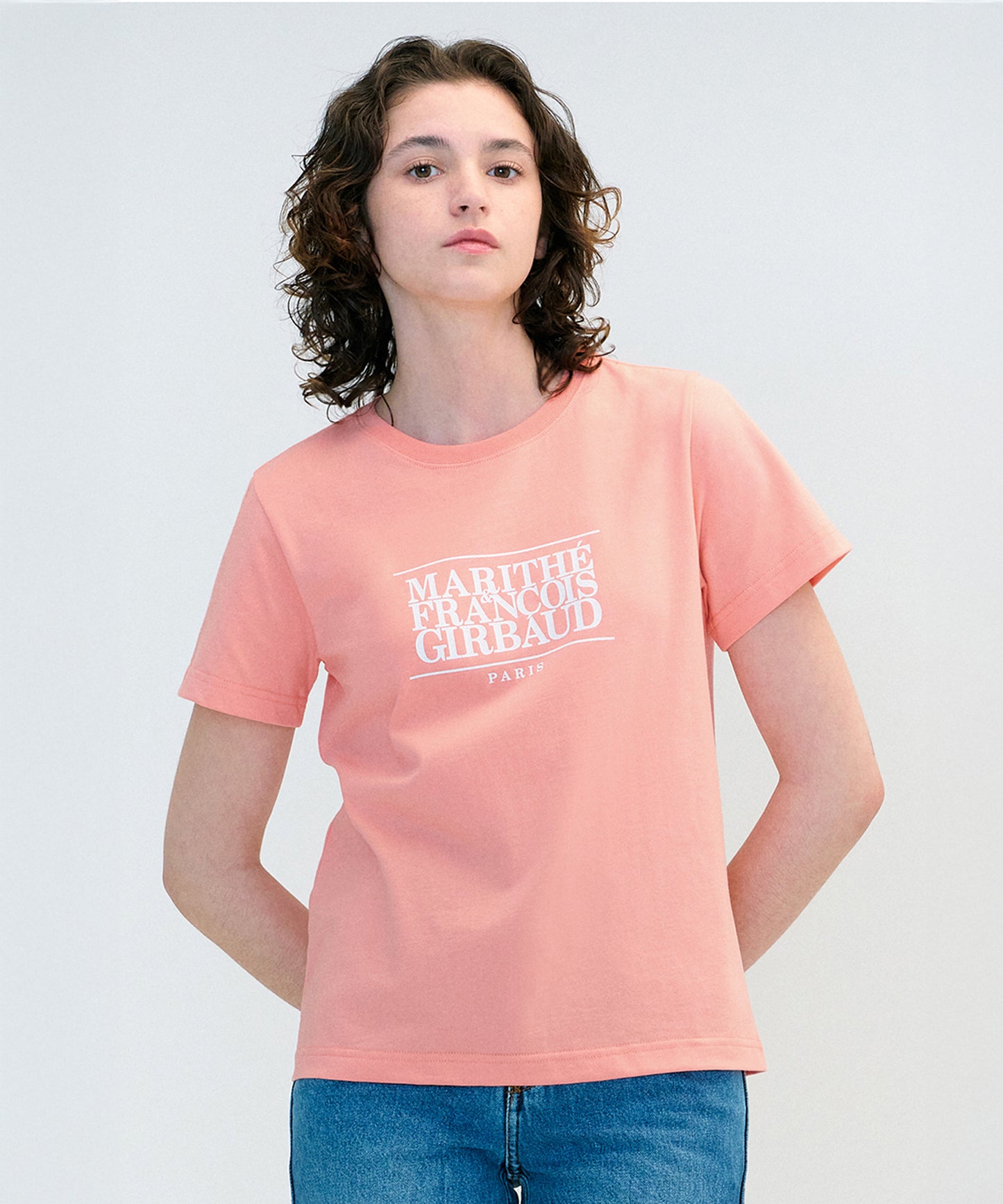 W CLASSIC LOGO TEE coral pink