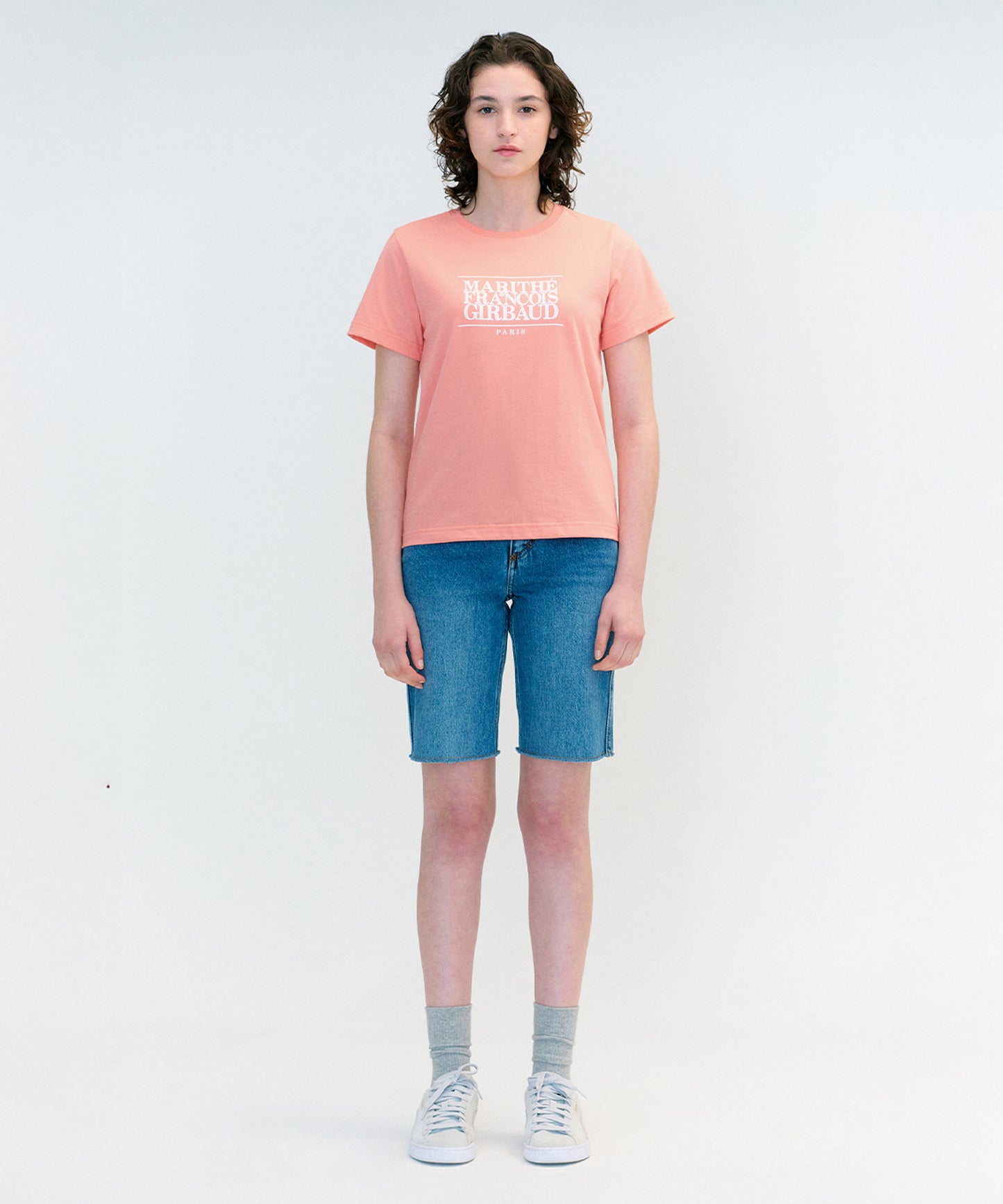 W CLASSIC LOGO TEE coral pink