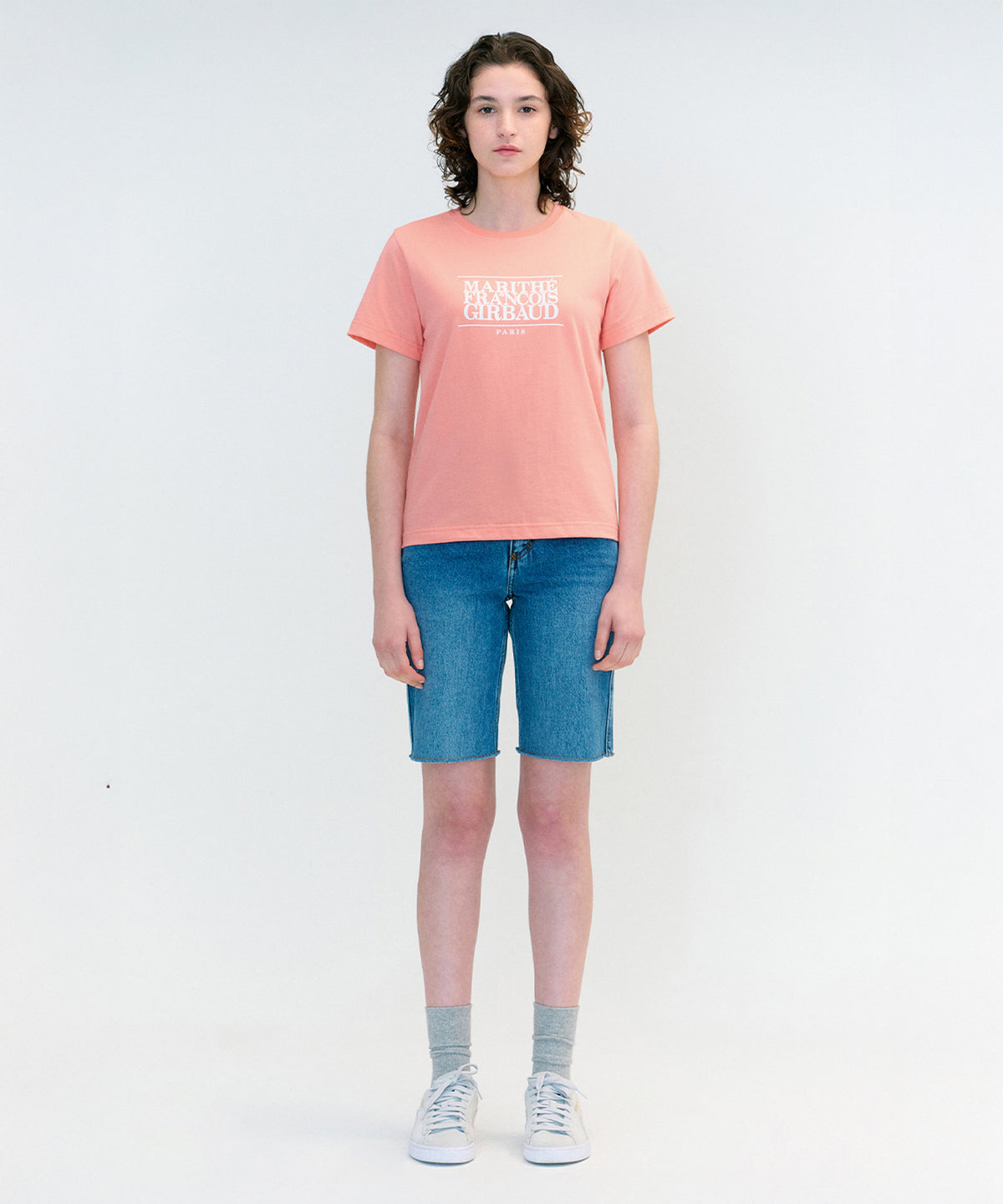 W CLASSIC LOGO TEE coral pink