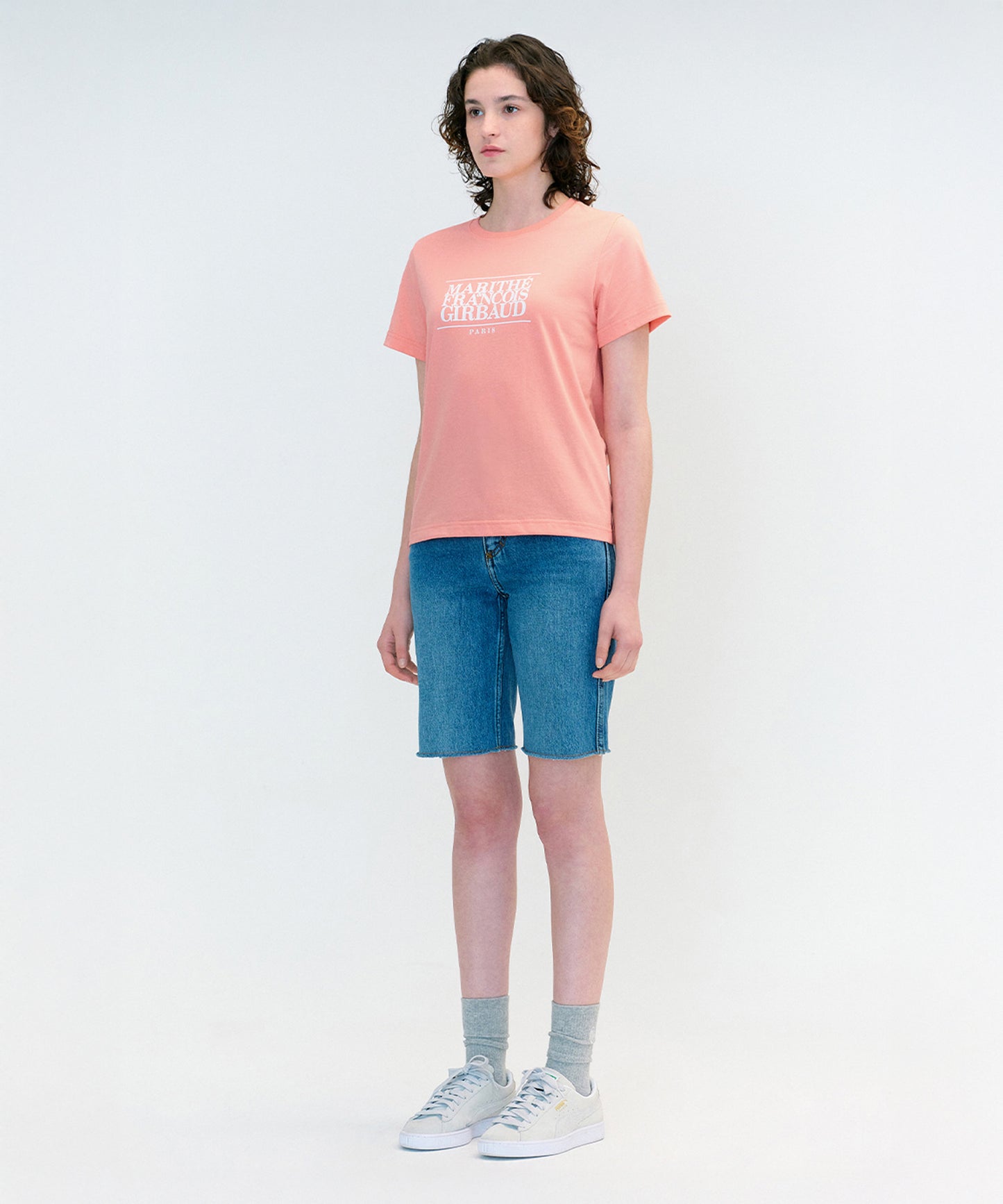 W CLASSIC LOGO TEE coral pink