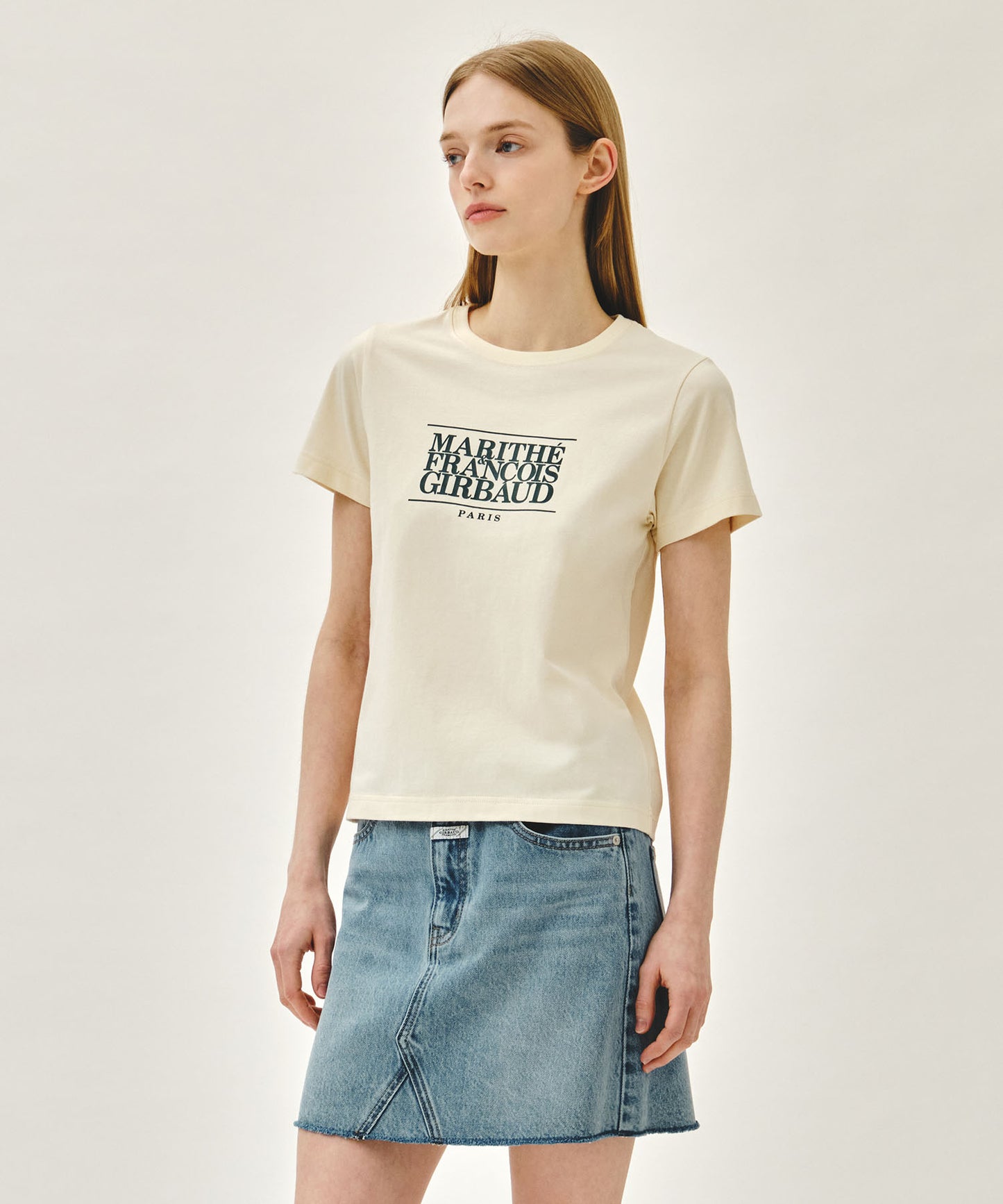 W CLASSIC LOGO TEE cream / green
