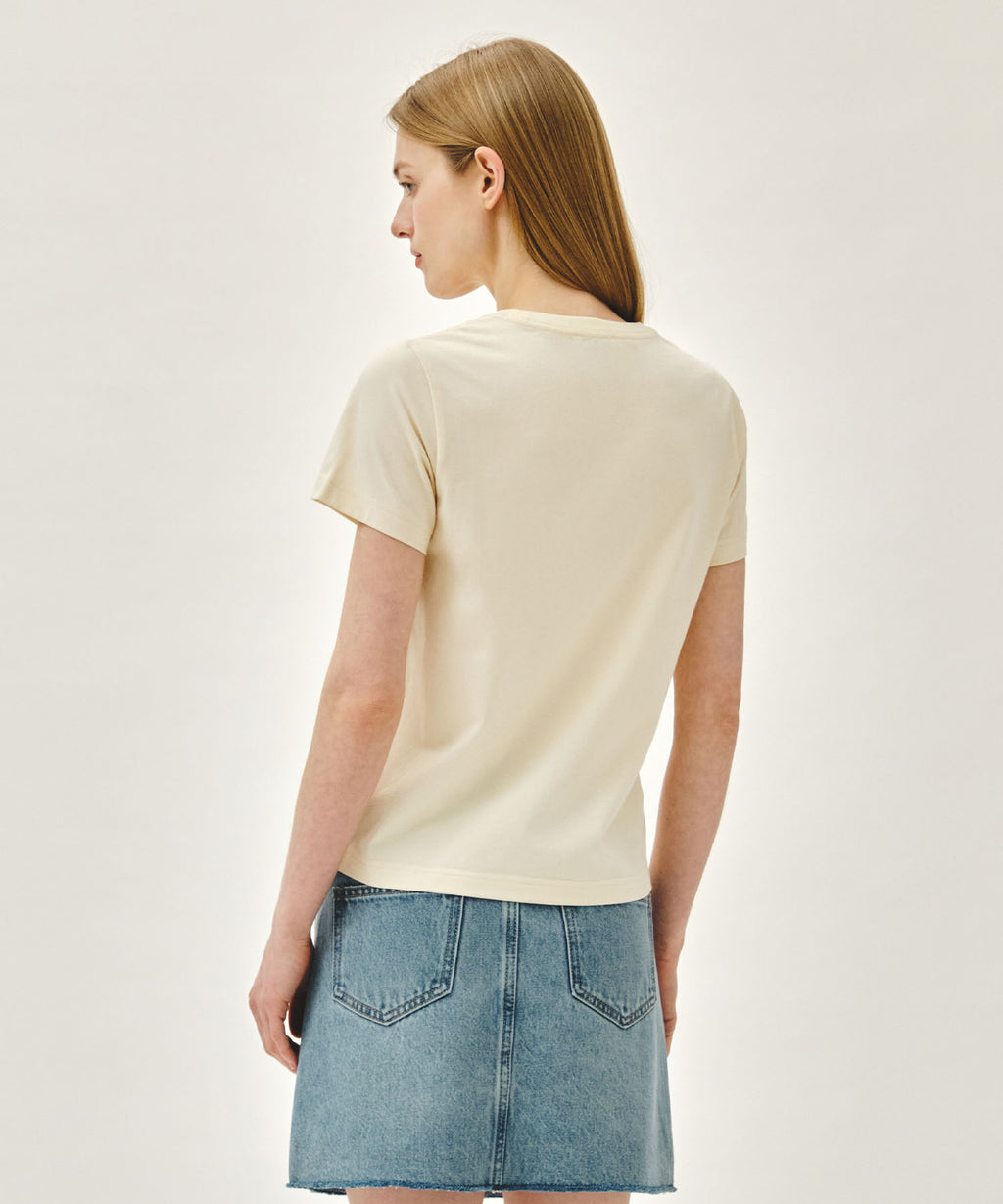 W CLASSIC LOGO TEE cream / green