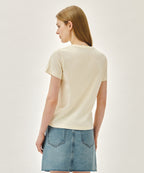 W CLASSIC LOGO TEE cream / green