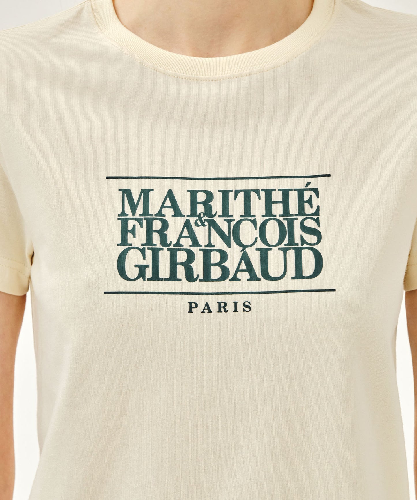W CLASSIC LOGO TEE cream / green