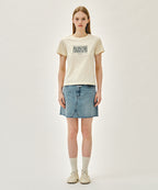 W CLASSIC LOGO TEE cream / green