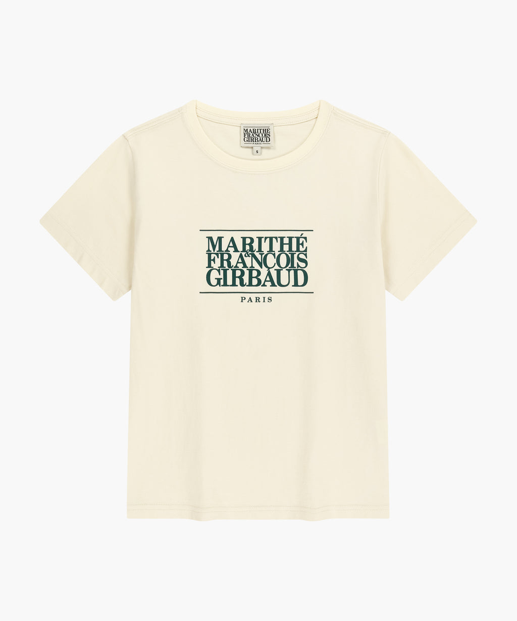 W CLASSIC LOGO TEE cream / green