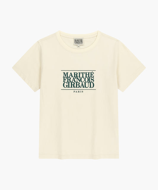 W CLASSIC LOGO TEE cream / green