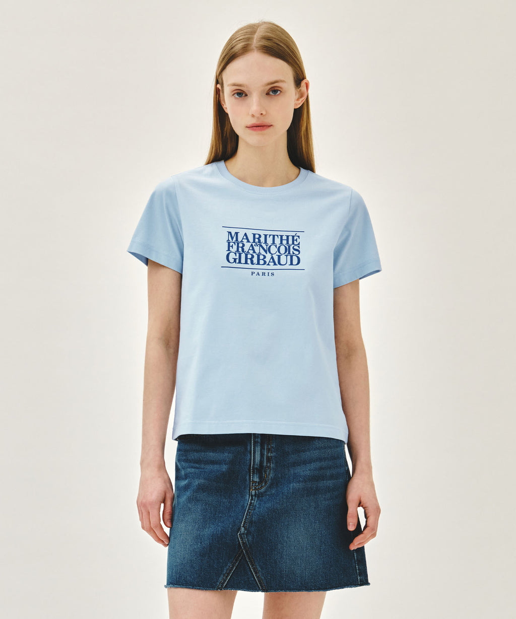 W CLASSIC LOGO TEE ice blue
