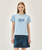 W CLASSIC LOGO TEE ice blue