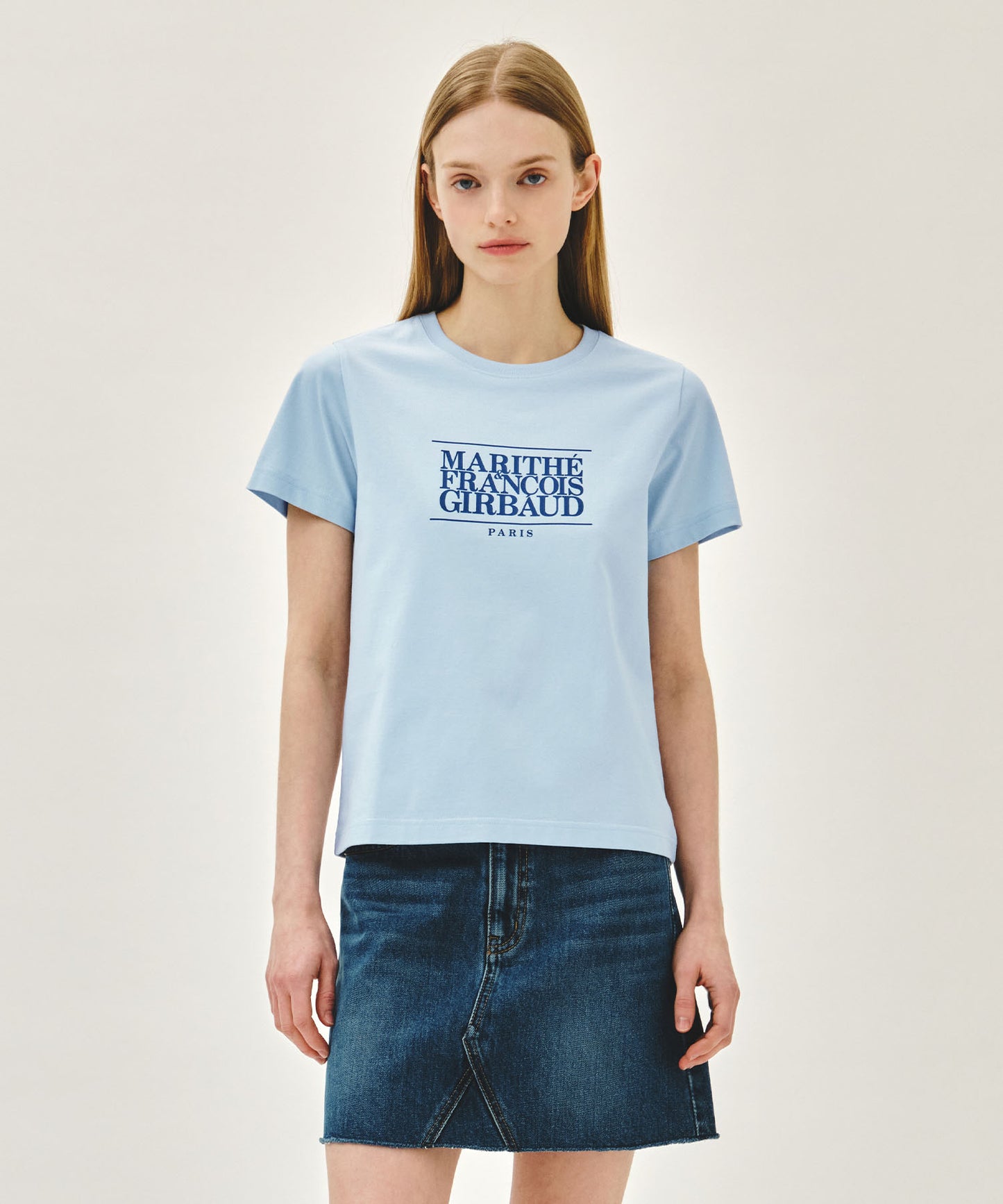 W CLASSIC LOGO TEE ice blue