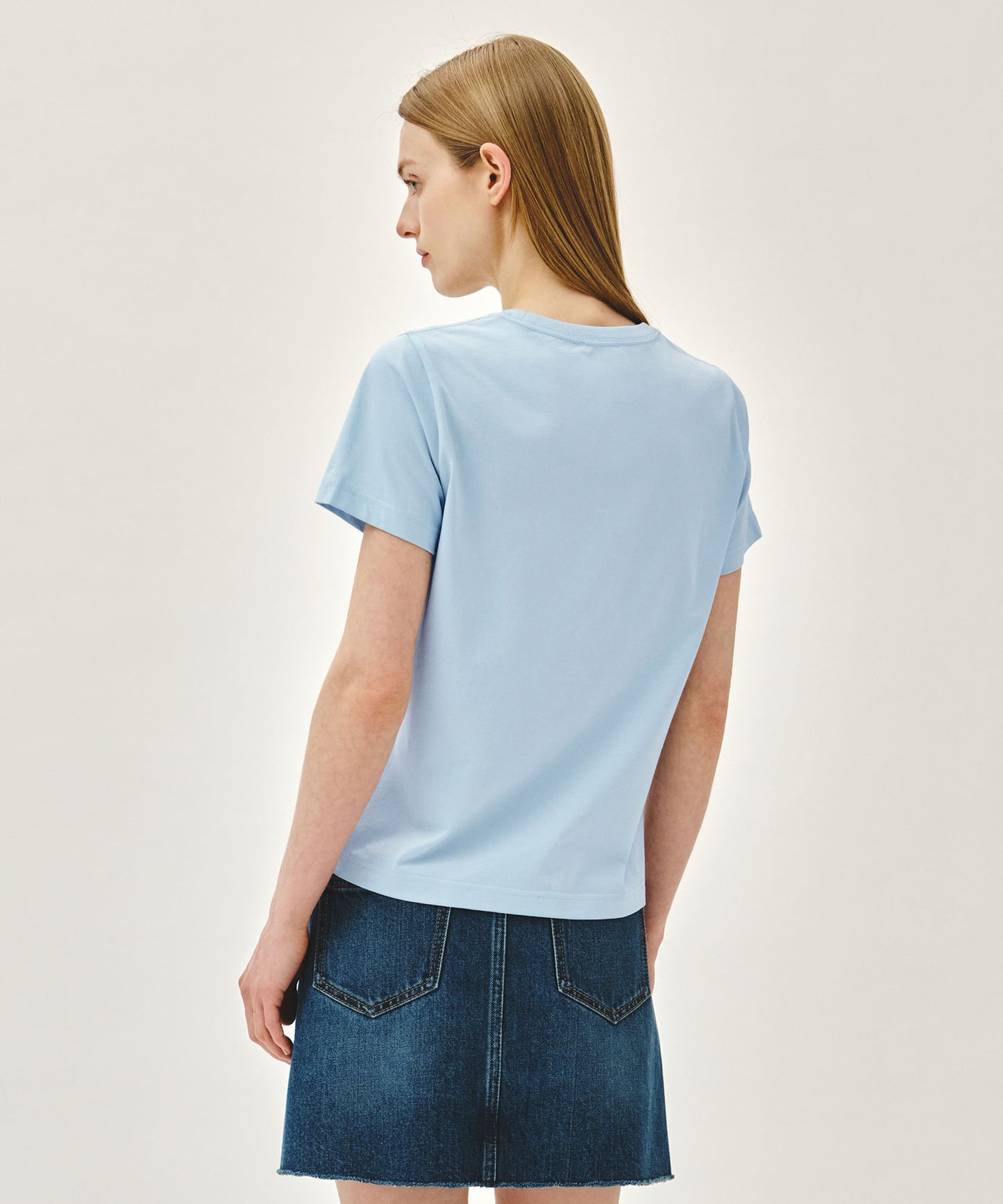 W CLASSIC LOGO TEE ice blue