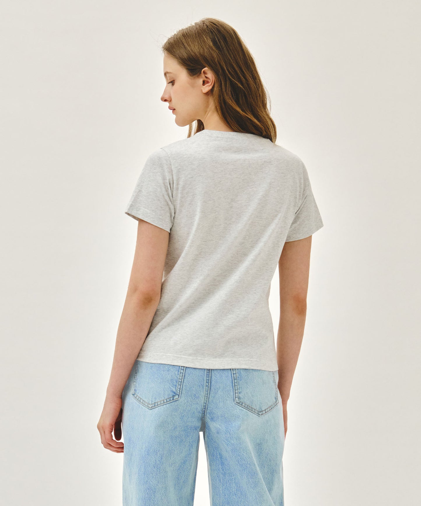 W CLASSIC LOGO TEE light heather gray