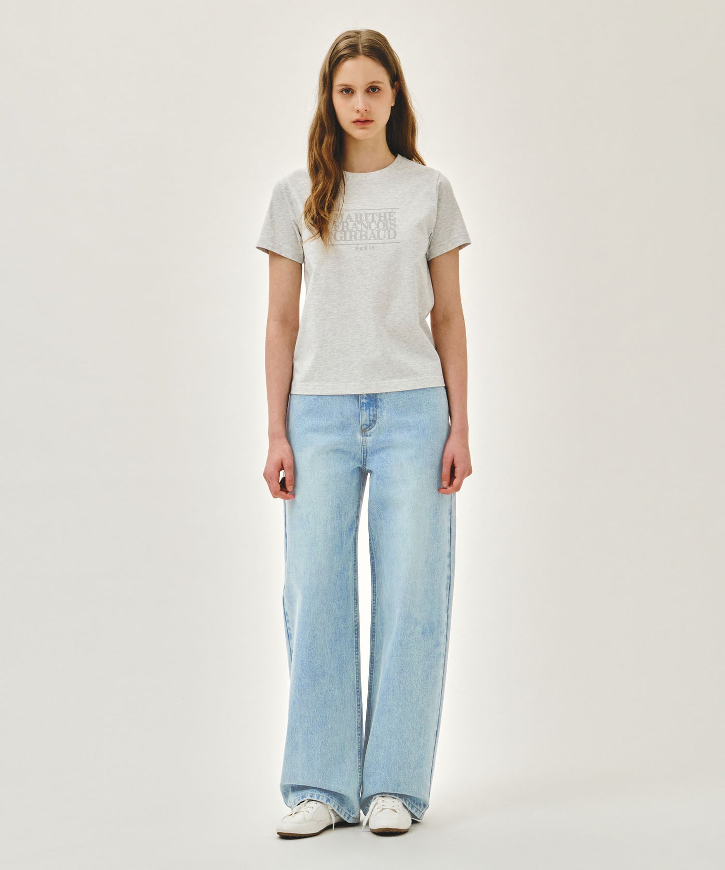 W CLASSIC LOGO TEE light heather gray