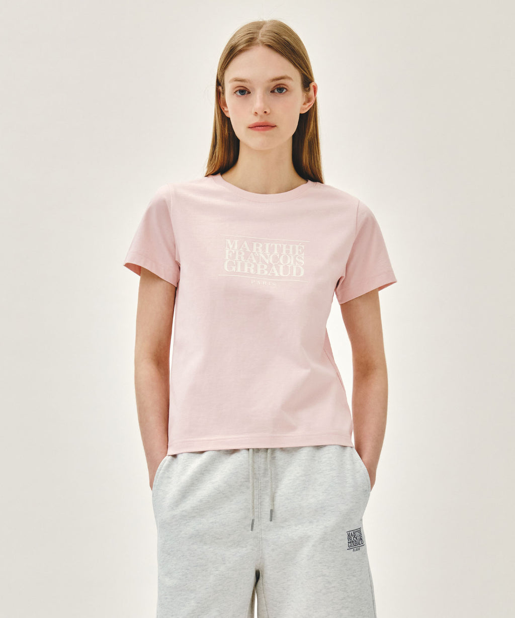W CLASSIC LOGO TEE light pink