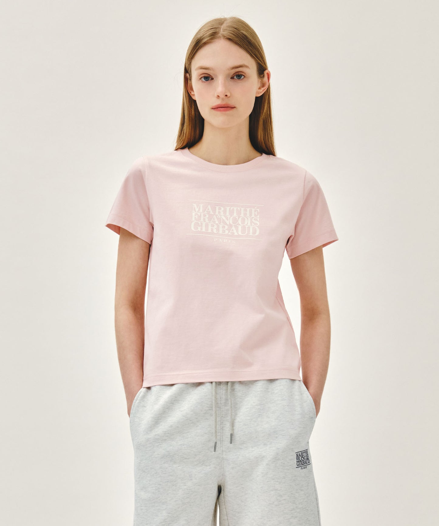 W CLASSIC LOGO TEE light pink