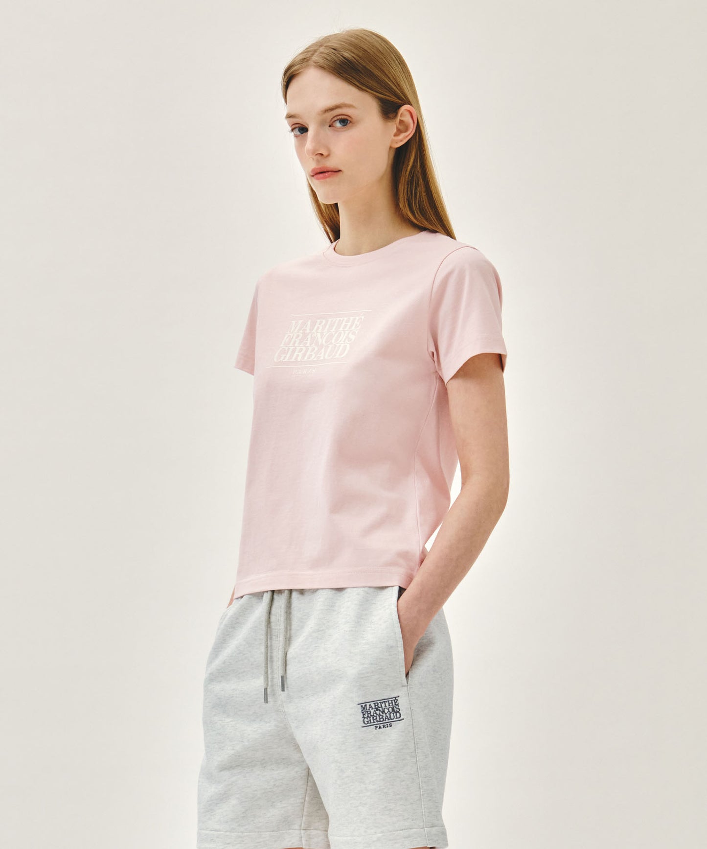 W CLASSIC LOGO TEE light pink