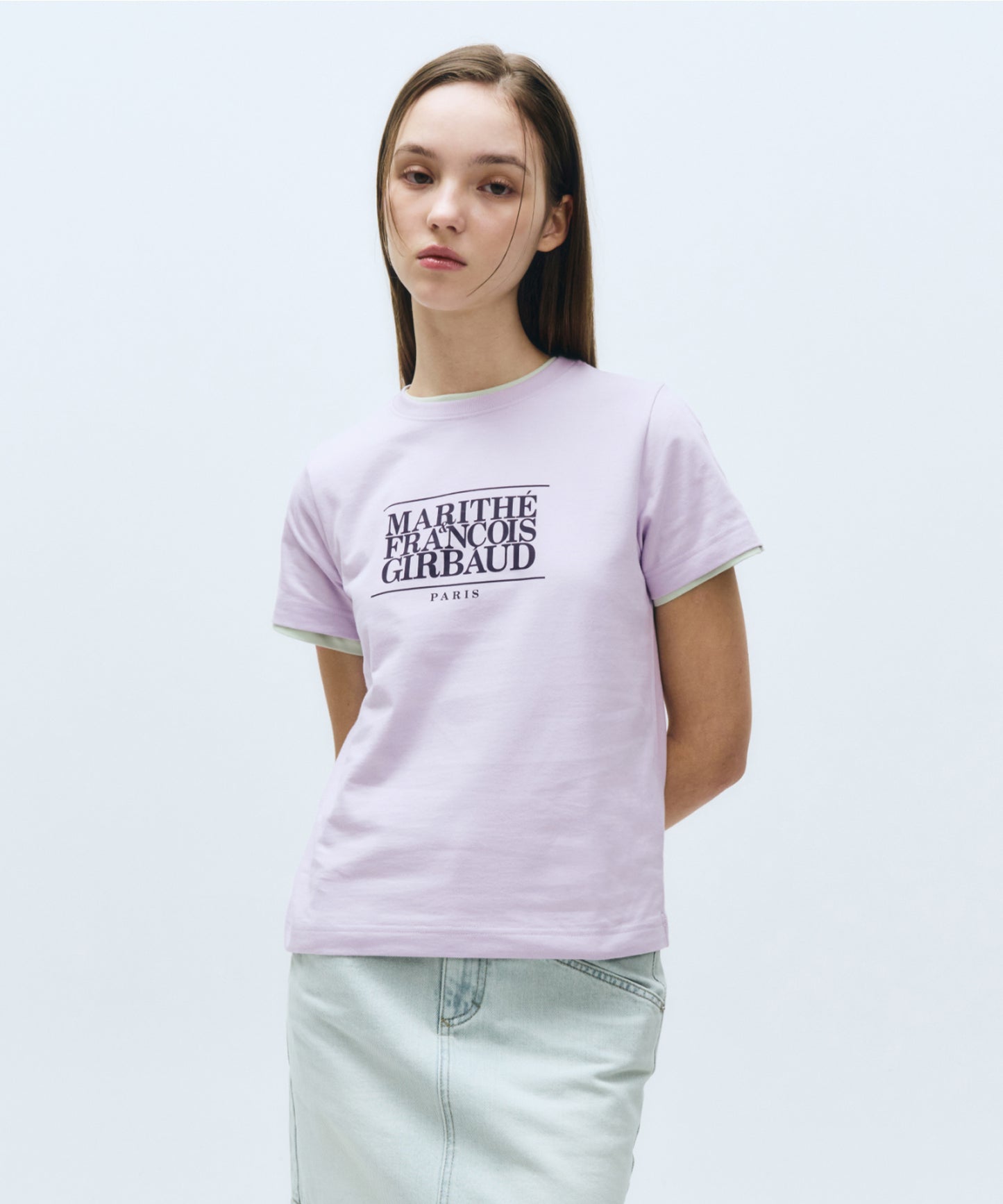 W CLASSIC LOGO TEE light purple