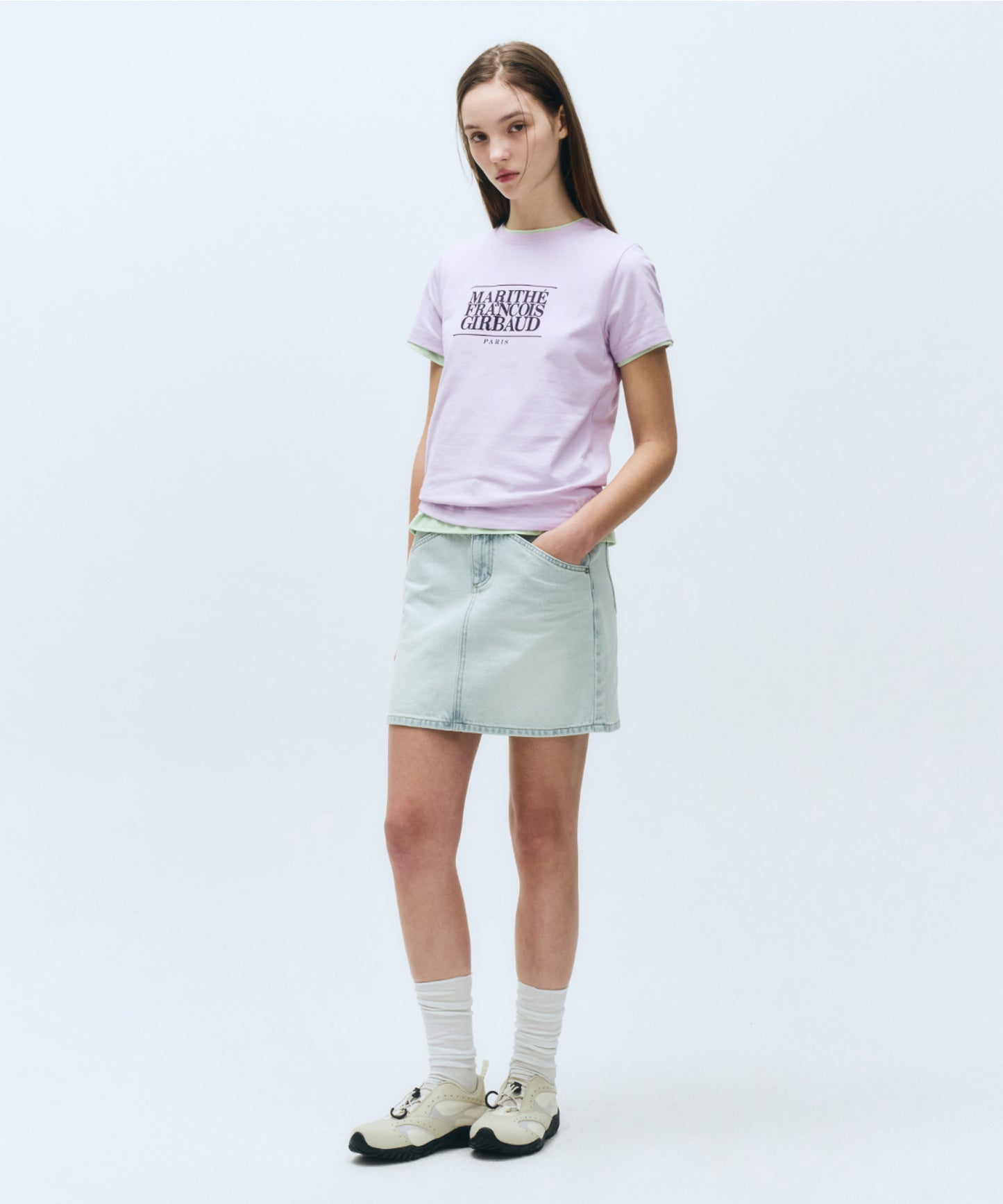 W CLASSIC LOGO TEE light purple