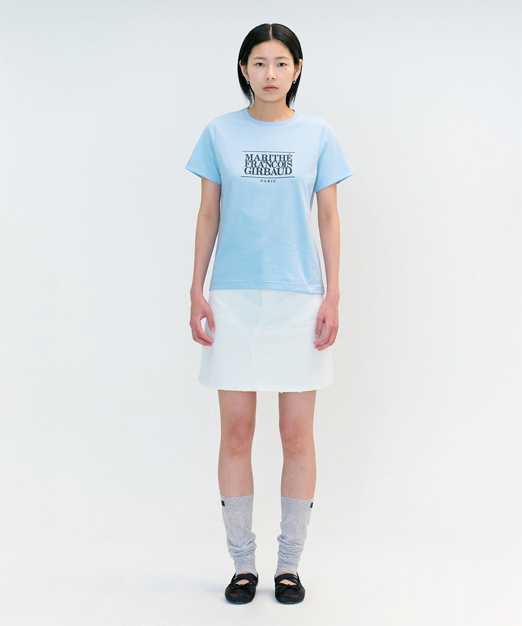 W CLASSIC LOGO TEE sky blue