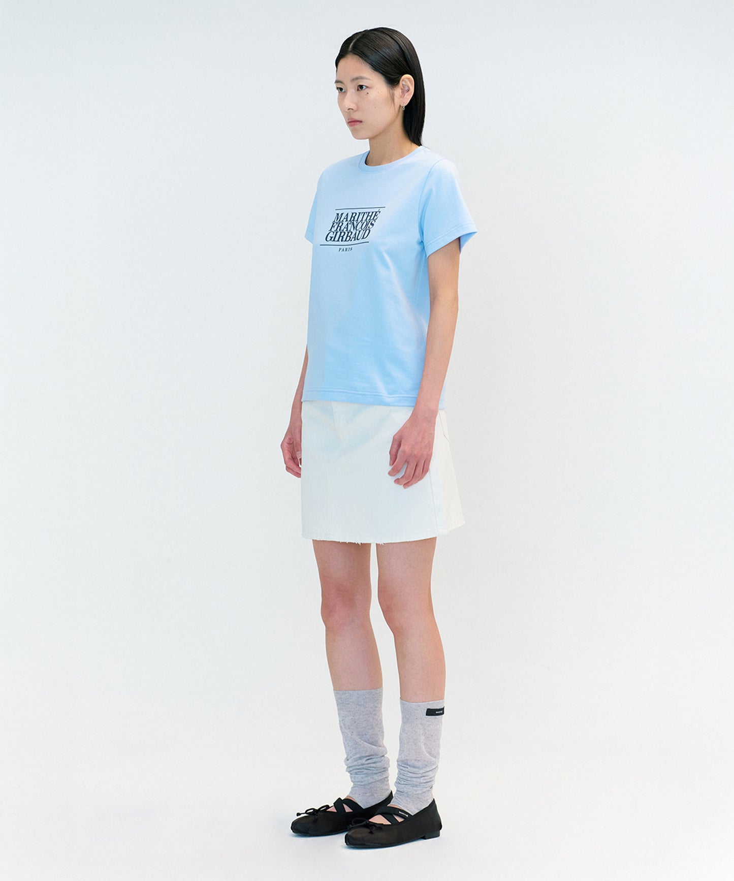 W CLASSIC LOGO TEE sky blue